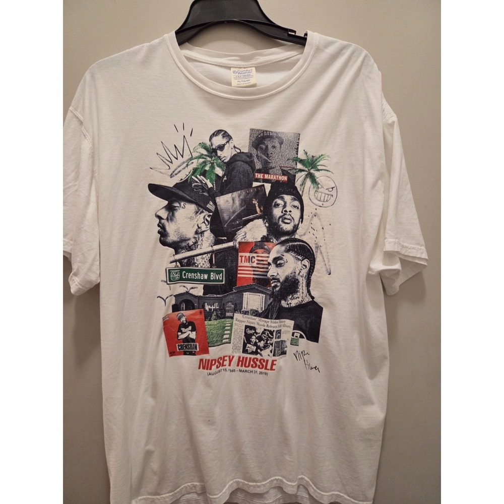 NIPSEY HUSSLE CUSTOM GRAPHIC TEE SIZE XL